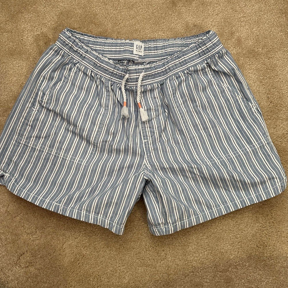 GAP Light Blue Striped Shorts (girls 12)